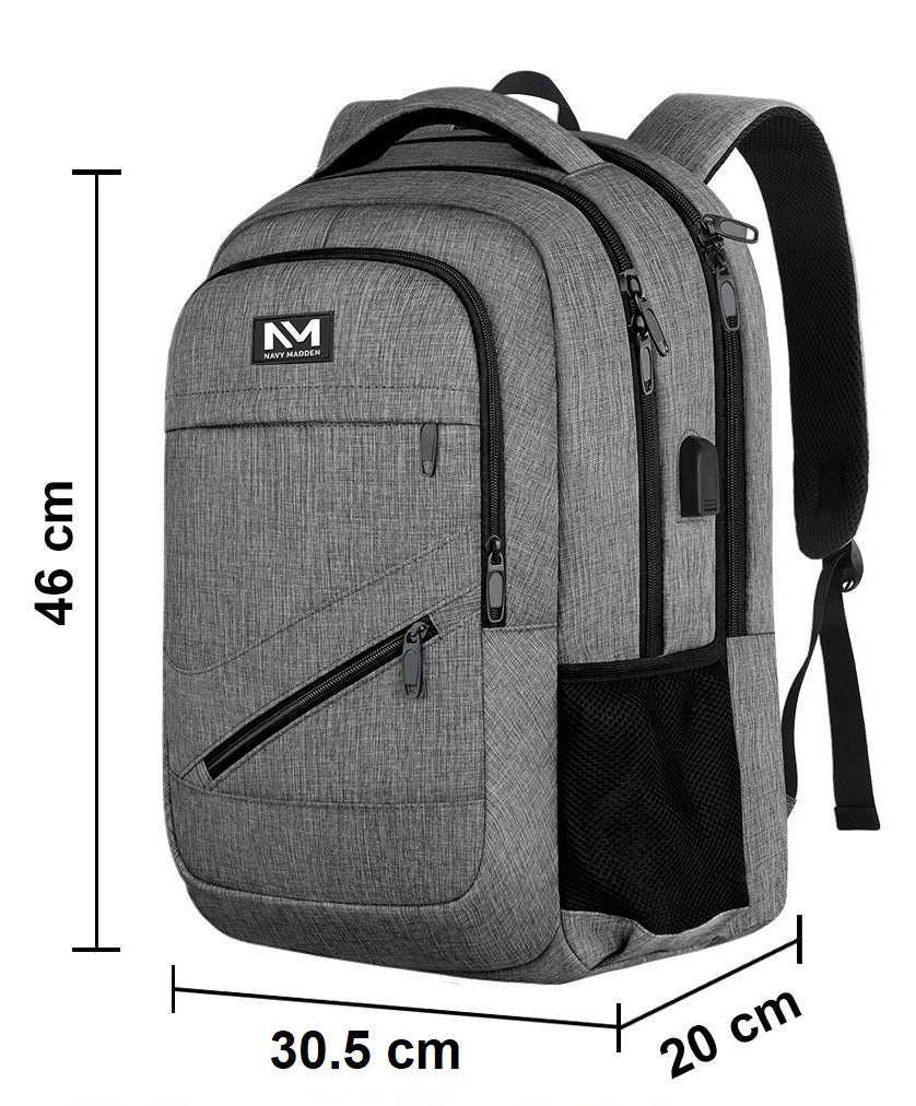 Navy Madden Rugzak Grijs - 15,6 inch - 28L - Medium