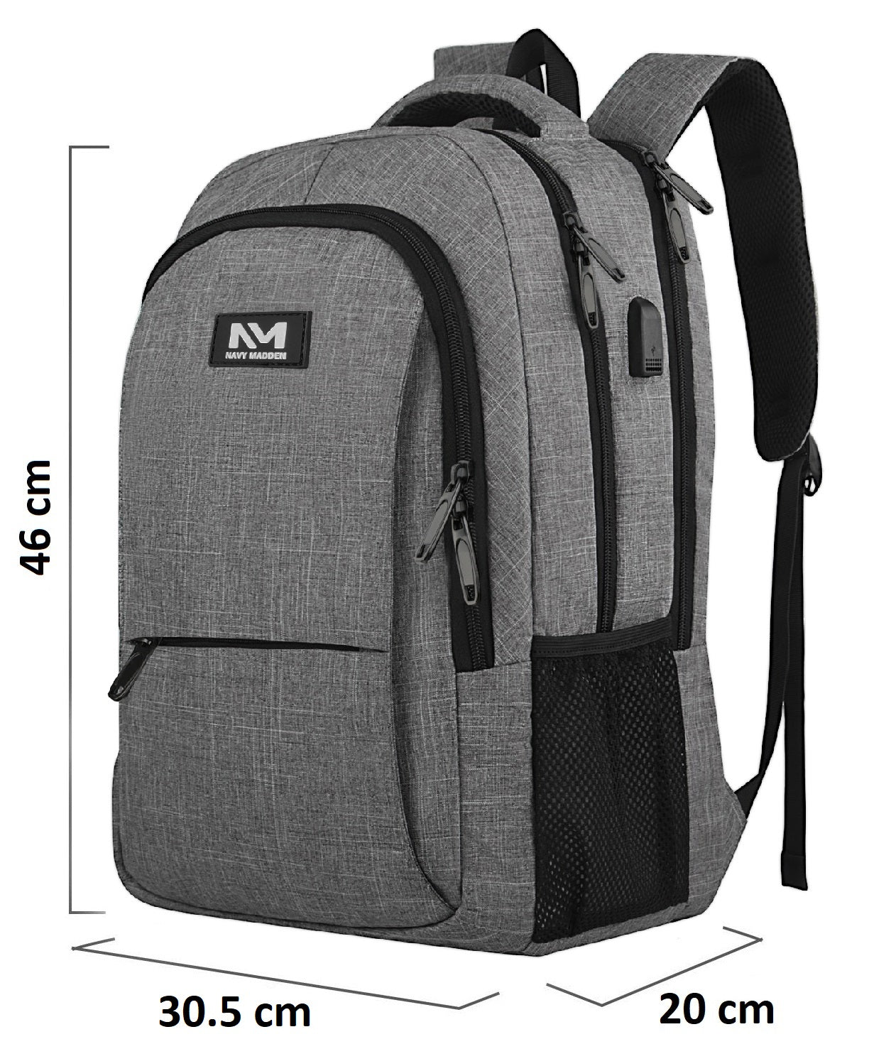 Navy Madden Rugzak Grijs - 15,6 inch - 28L - Medium